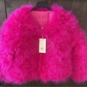 Tyler Boe - Hot Pink real feather coat - Medium